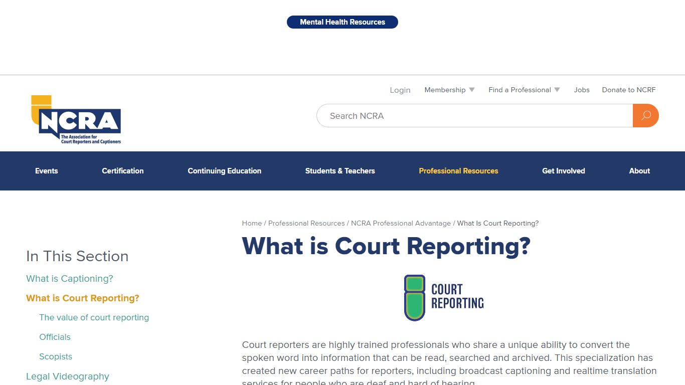 What is Court Reporting | NCRA - National Court Reporters Association